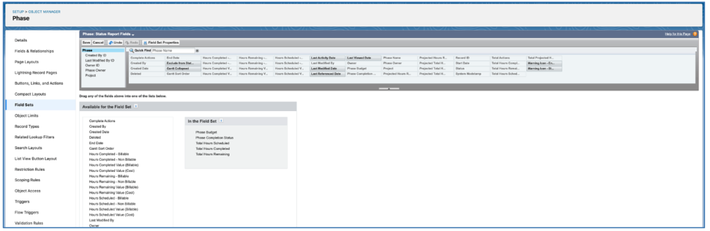 Mission Control Project Status Report Phase Custom Field Set